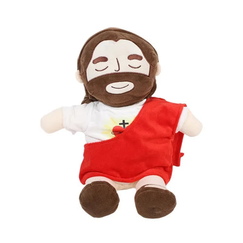 Children Soothing Jesus Plush Toy Breathing Jesus Comforting Stuffed Doll Snuggle Anxiety Relief Calming Rhythm Christmas Gifts