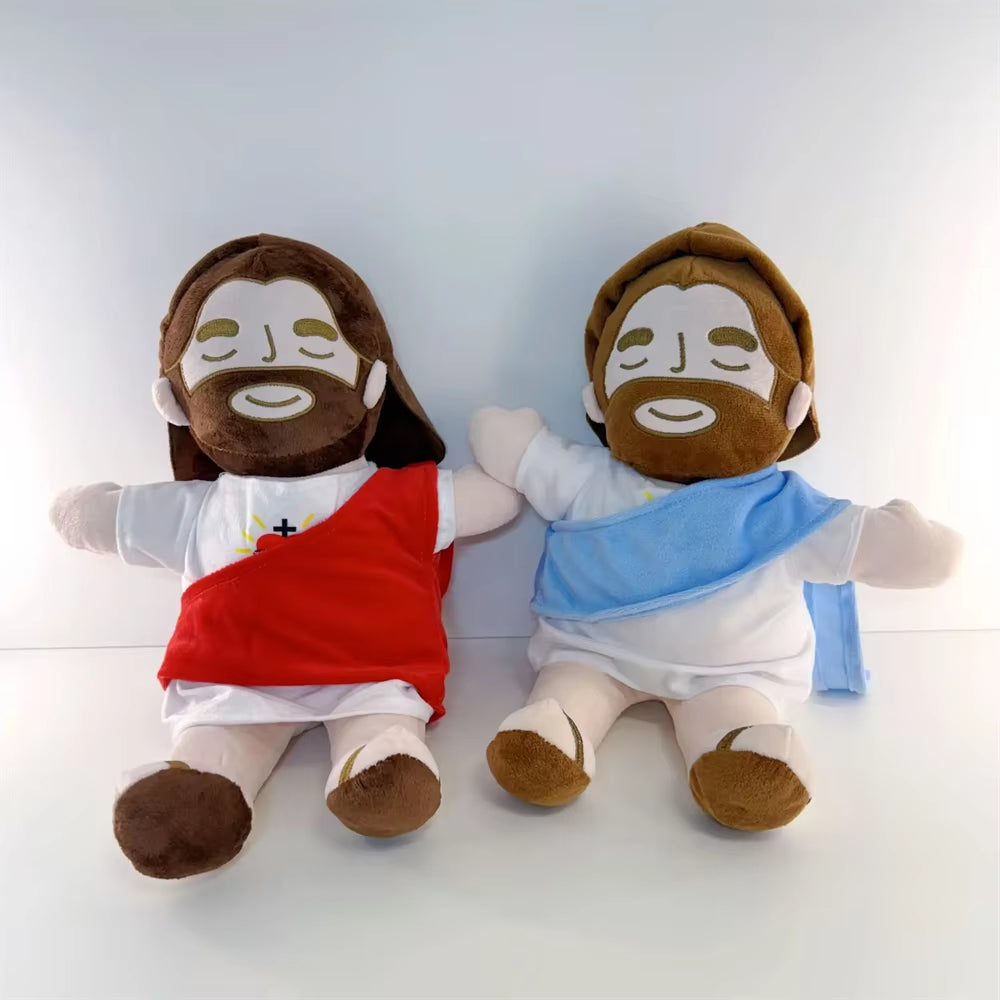 Children Soothing Jesus Plush Toy Breathing Jesus Comforting Stuffed Doll Snuggle Anxiety Relief Calming Rhythm Christmas Gifts